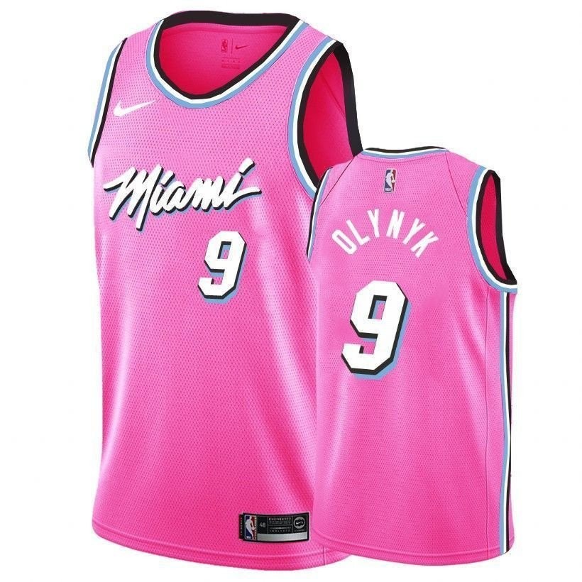 Men's Kelly Olynyk #9 Earned Edition Pink NBA Jersey - Multicolor