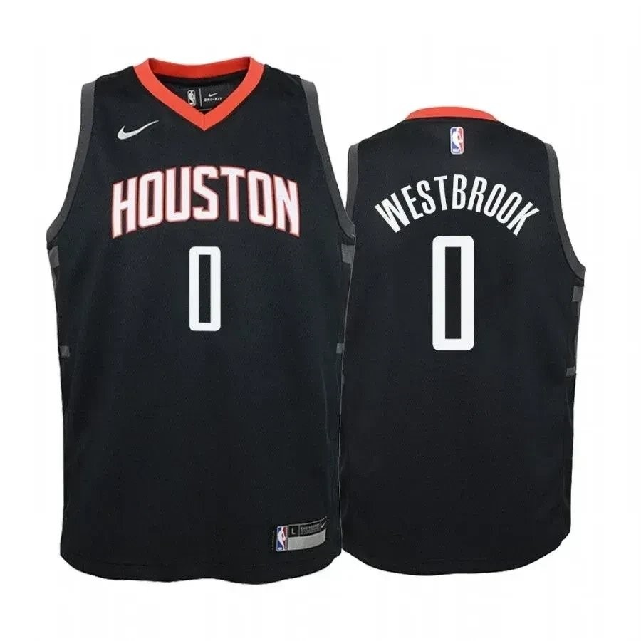Youth Russell Westbrook Houston Rockets Black Statement Jersey - Unisex