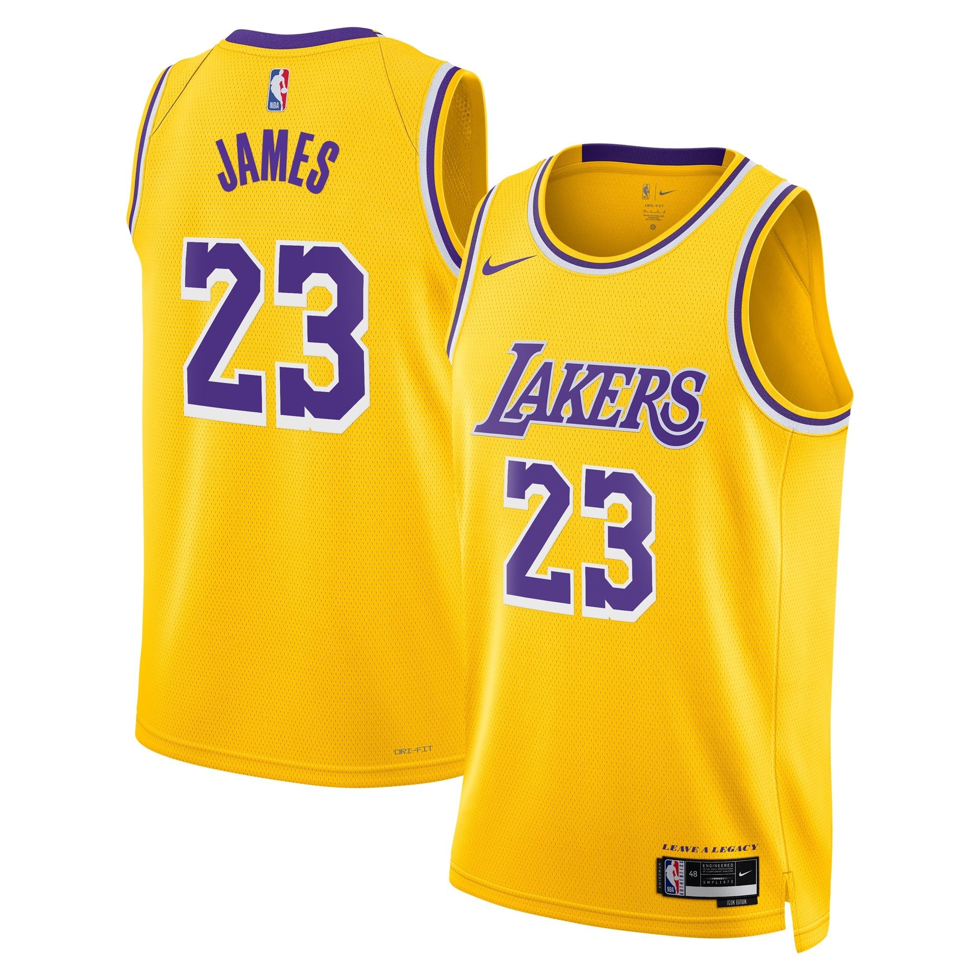 Los Angeles Lakers Icon Swingman Jersey Gold LeBron James Youth
