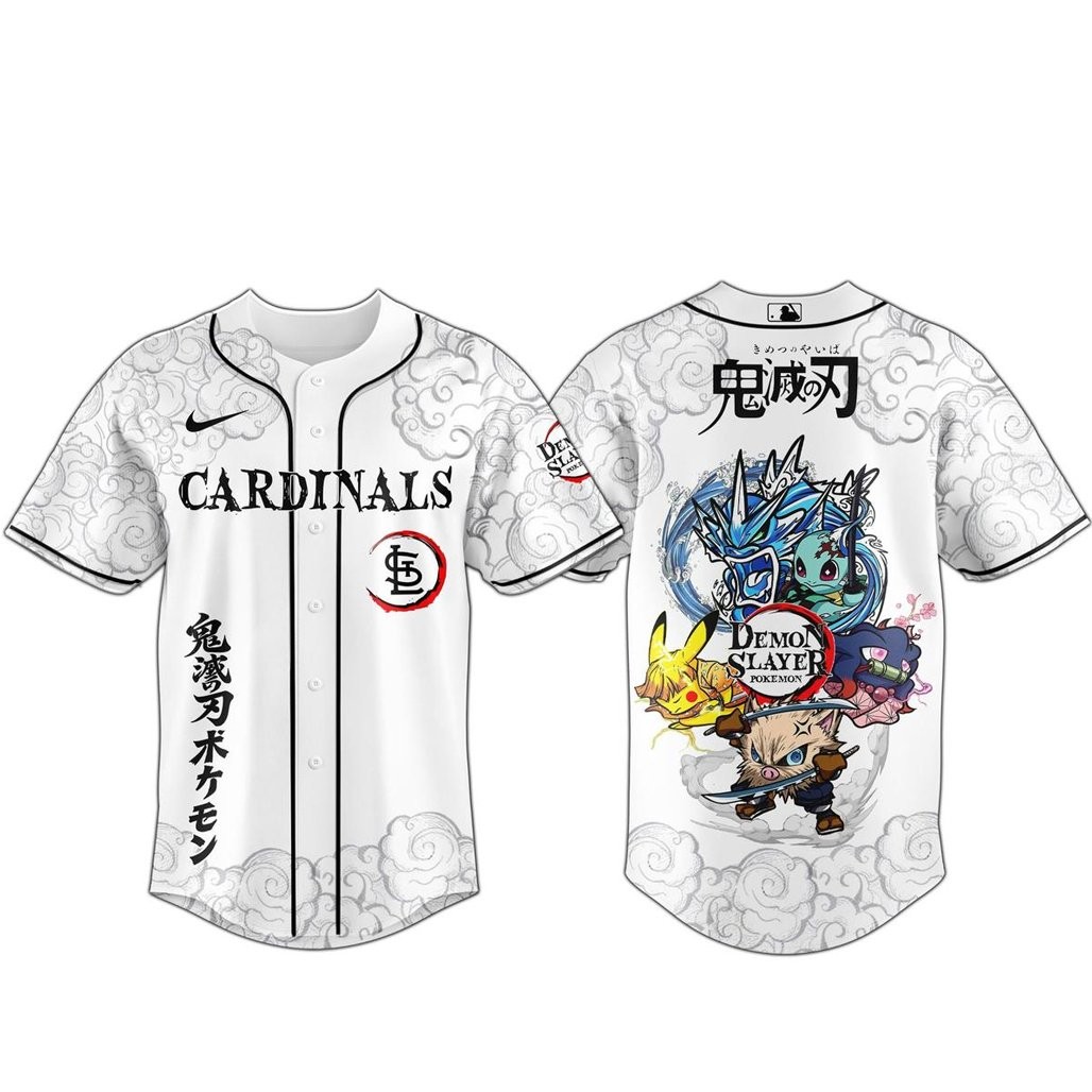 St. Louis Cardinals x Demon Slayer and Pokemon 2026 Baseball Jersey