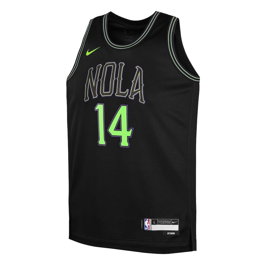 Brandon Ingram 14 New Orleans Pelicans 2023/24 City Edition Swingman Youth Jersey Black - Image 2