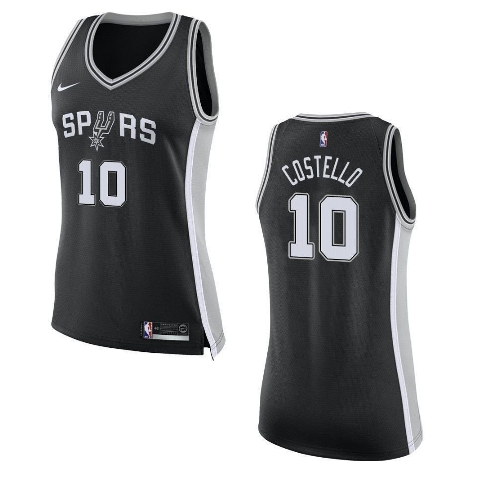 Women's San Antonio Spurs Matt Costello #10 Icon Swingman Jersey Black - 100% Polyester
