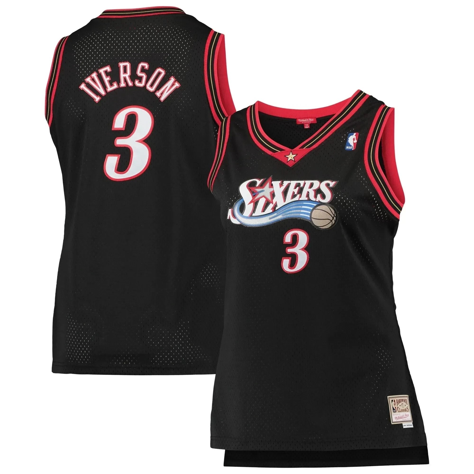 Allen Iverson Philadelphia 76ers Mitchell Ness Women's Plus Size Swingman Jersey - Black
