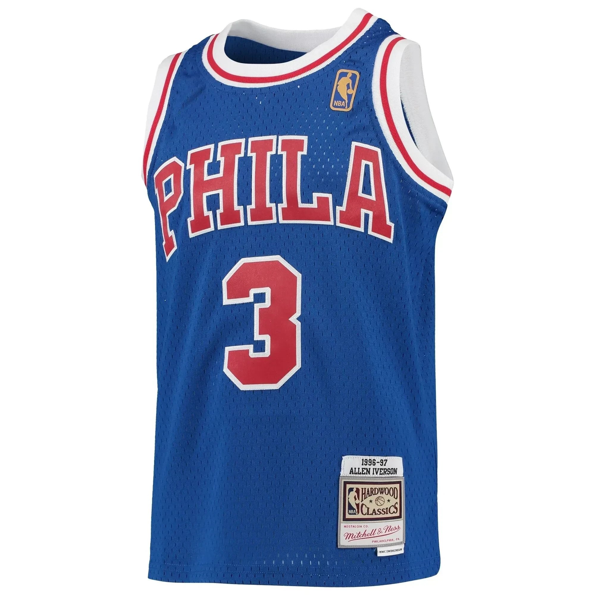 Allen Iverson Philadelphia 76ers Mitchell Ness Youth 1996-97 Hardwood Classics Swingman Throwback Jersey - Royal