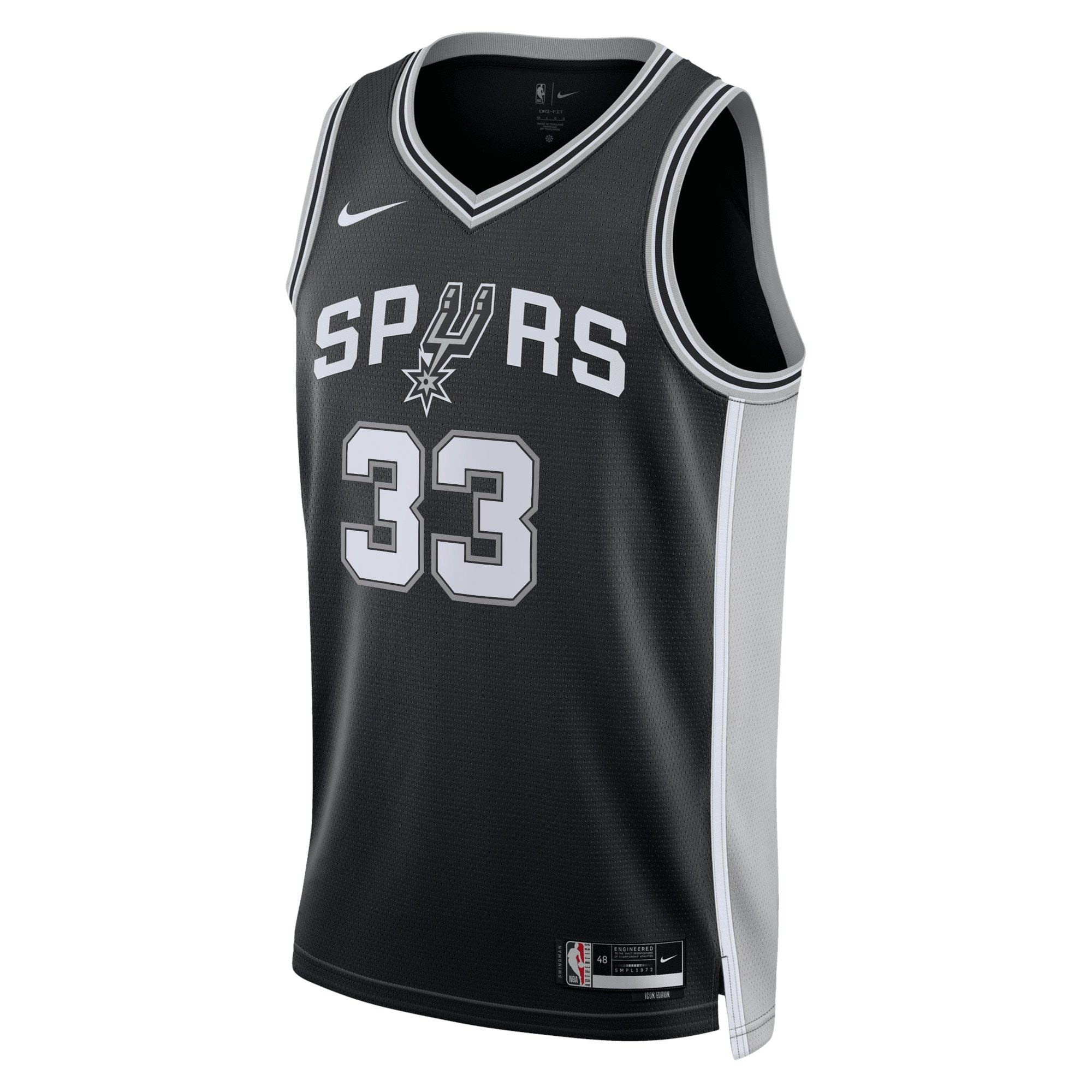San Antonio Spurs Icon Edition Swingman Jersey Black Tre Jones Unisex