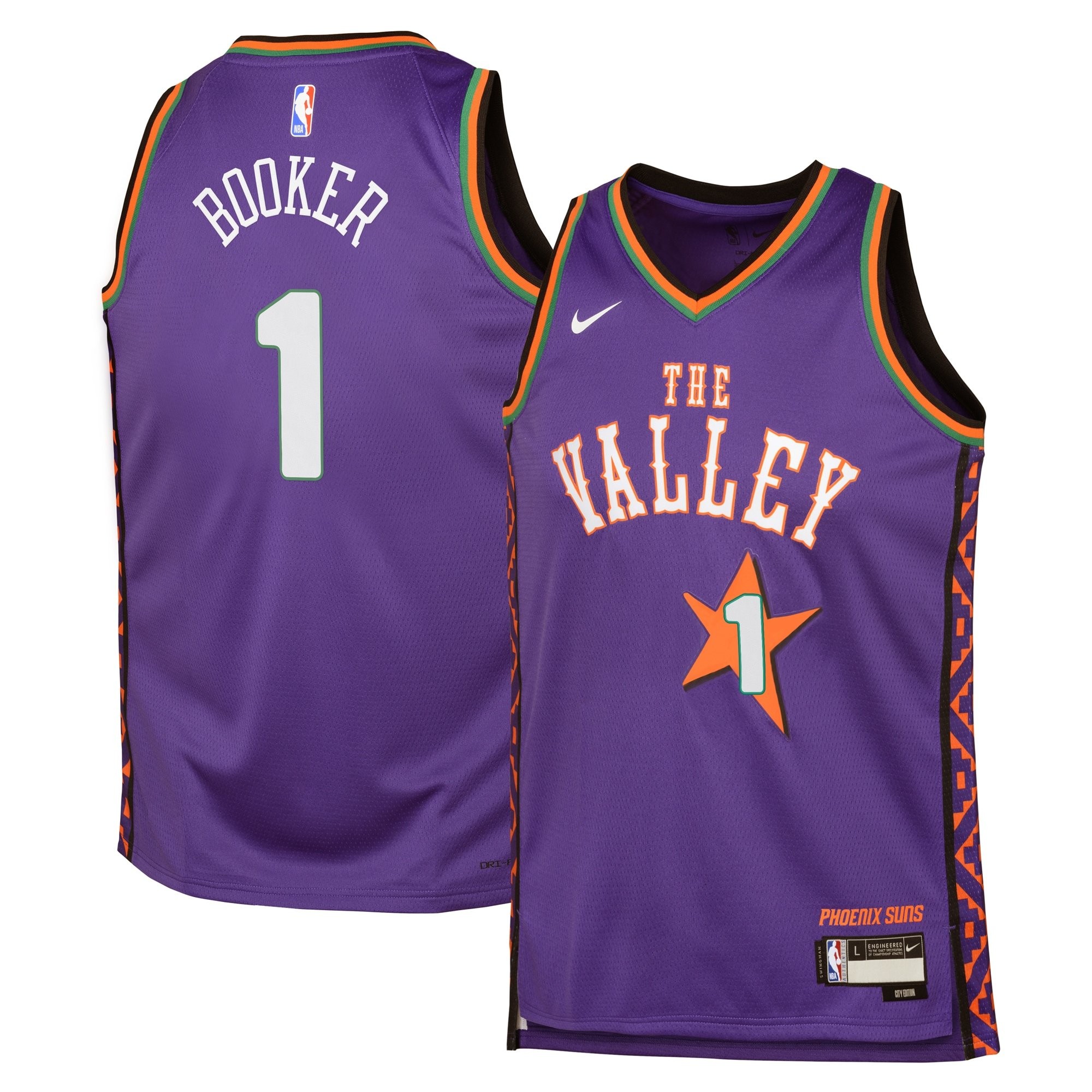 Phoenix Suns City Edition Swingman Jersey 2024 Purple Devin Booker Youth