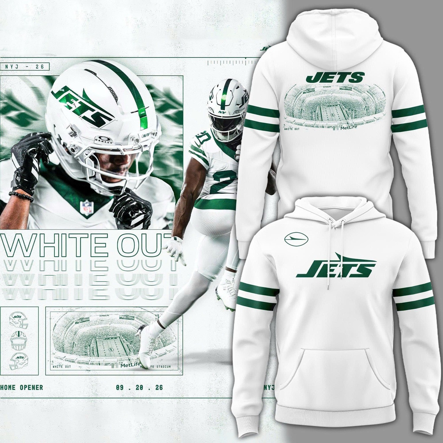 Musemora - Unisex New York Jets Hoodie - Football