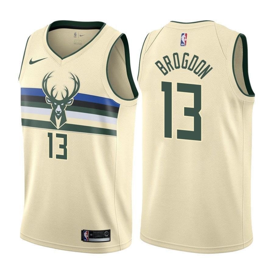 Malcolm Brogdon Milwaukee Bucks #13 City Edition Cream Jersey Unisex