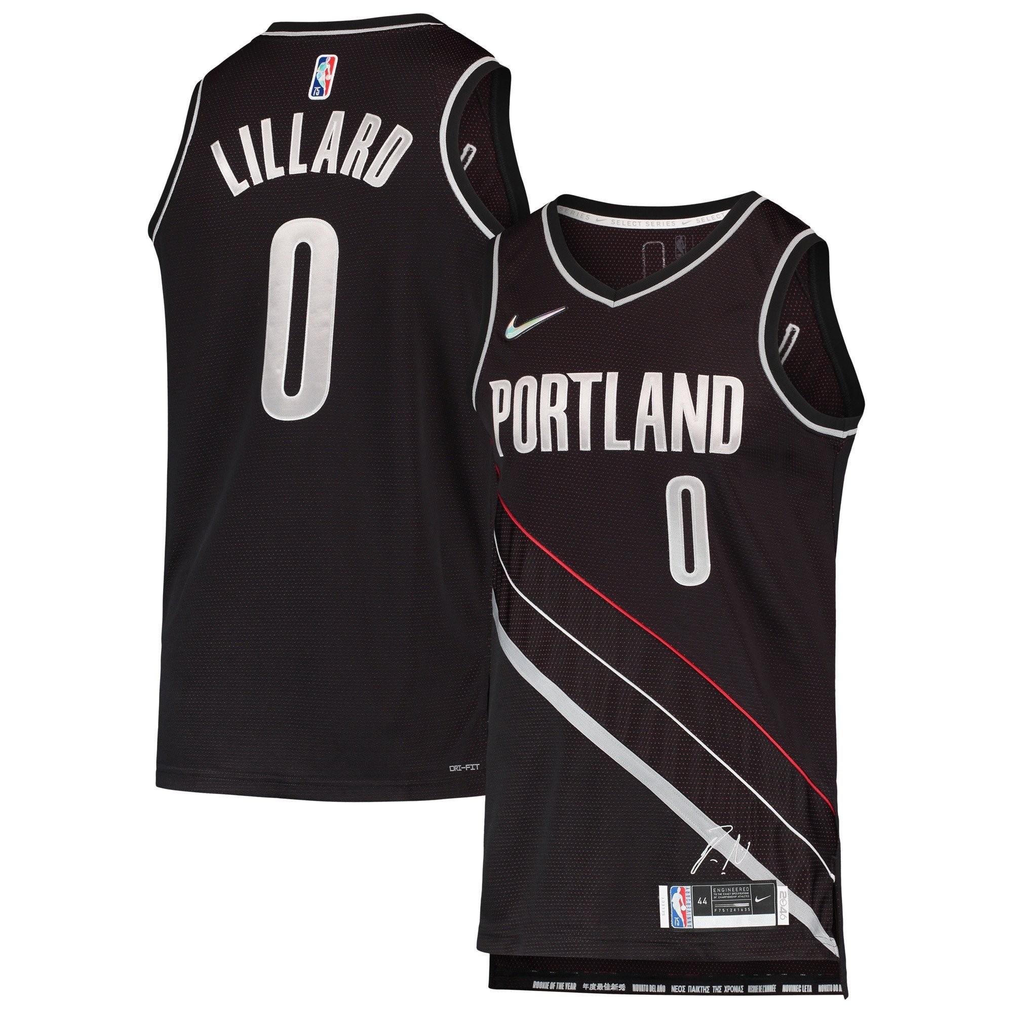 Damian Lillard Portland Trail Blazers Rookie of the Year Swingman Team Jersey Unisex Multicolor
