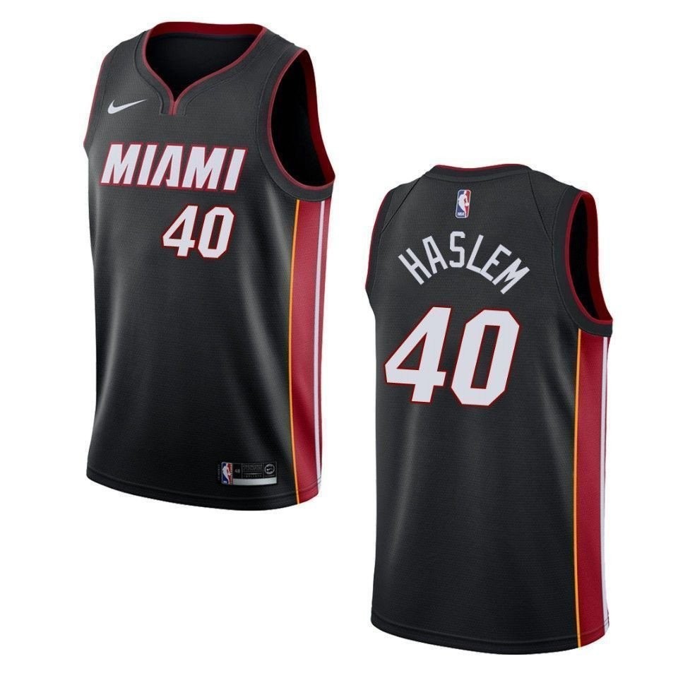 Men's Miami Heat Udonis Haslem 40 Icon Swingman Jersey Black