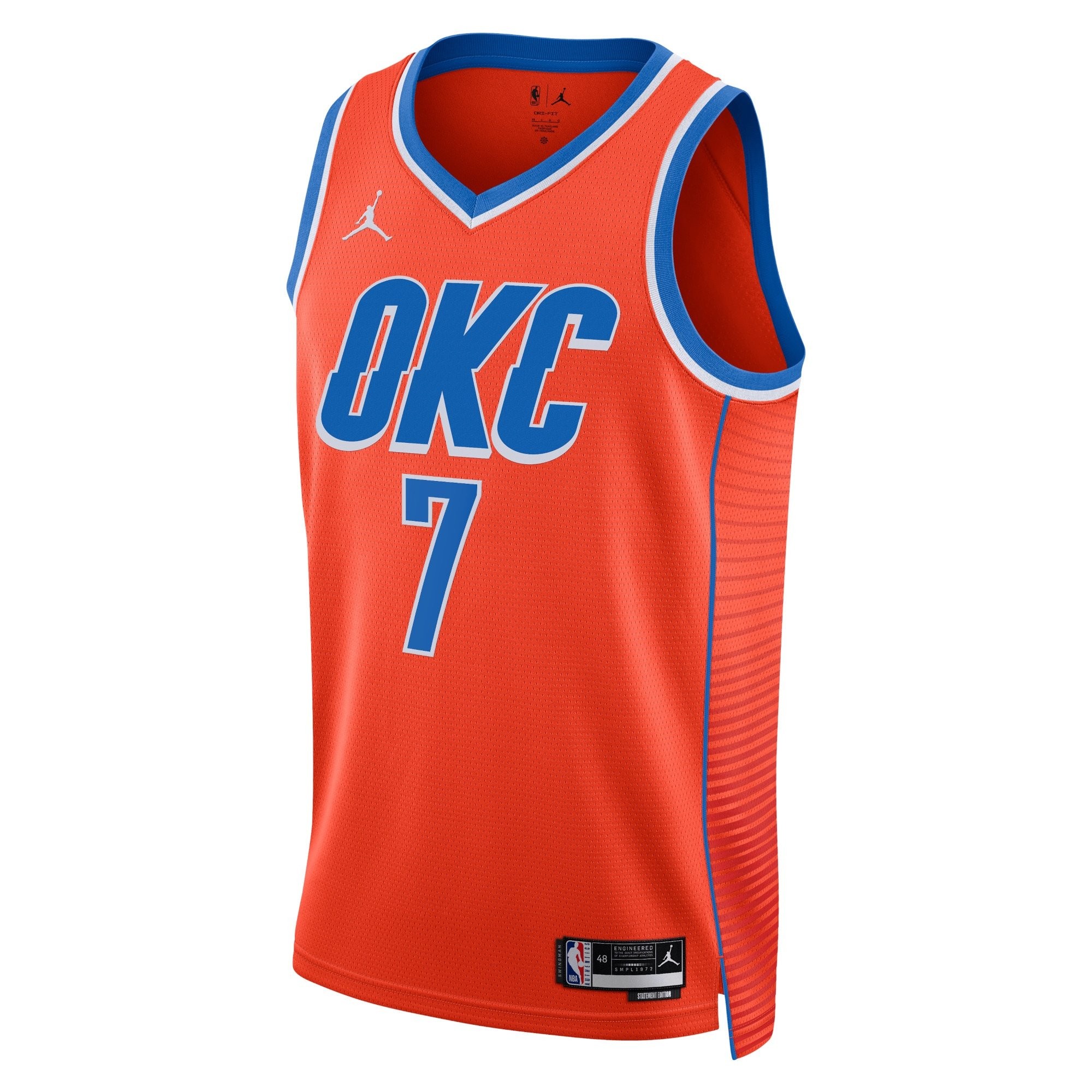 Oklahoma City Thunder Chet Holmgren Statement Edition Swingman Jersey Orange Unisex