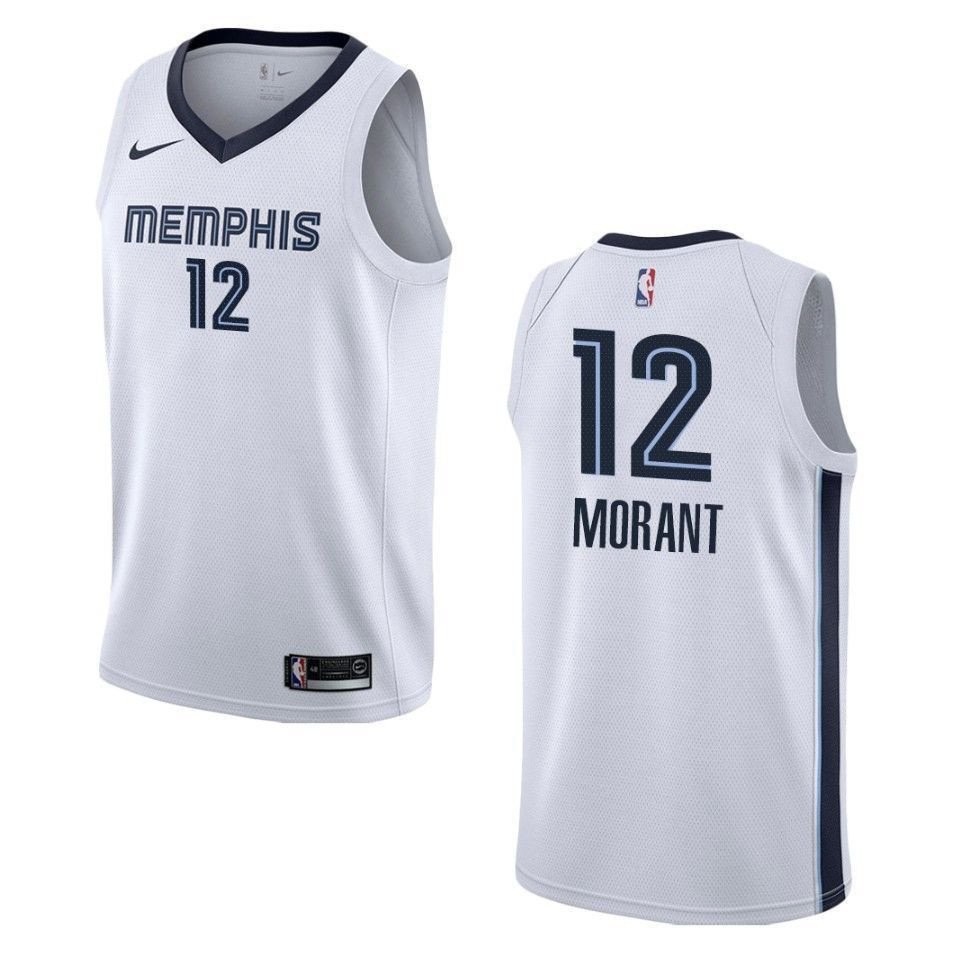 Men's Memphis Grizzlies 12 Ja Morant Association Swingman Jersey White