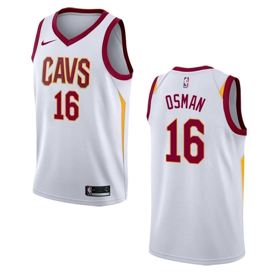 Men's Cleveland Cavaliers 16 Cedi Osman Association Swingman Jersey White