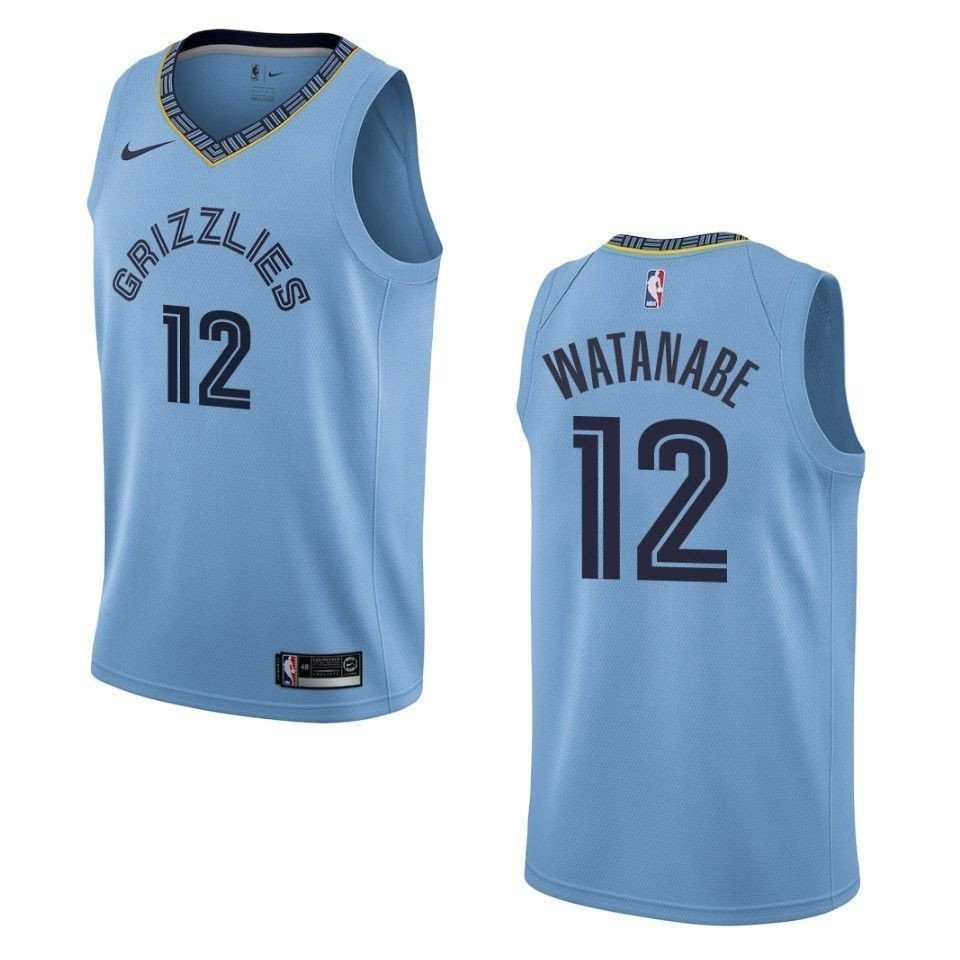 Men's Memphis Grizzlies Yuta Watanabe #12 Statement Swingman Jersey Light Blue
