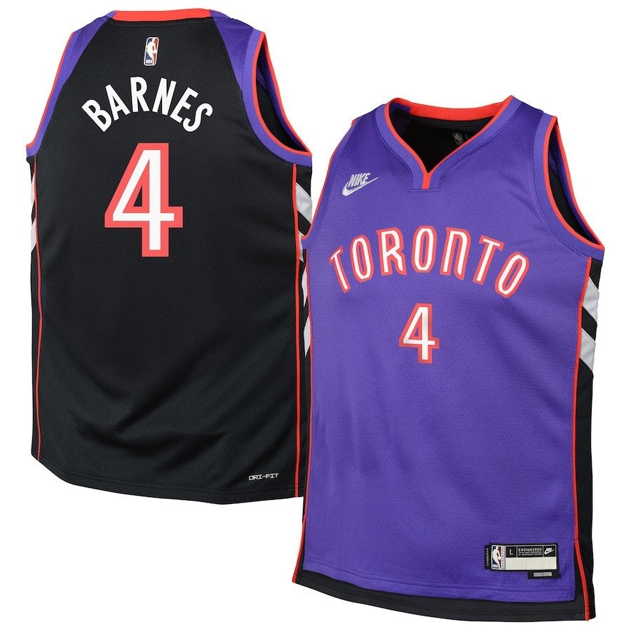 Scottie Barnes 4 Toronto Raptors Youth 2024/25 Swingman Jersey Purple Classic Edition
