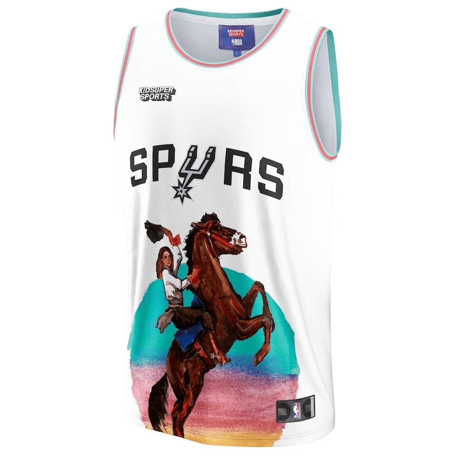 San Antonio Spurs NBA & KidSuper Studios Unisex Hometown Jersey - White - Image 2