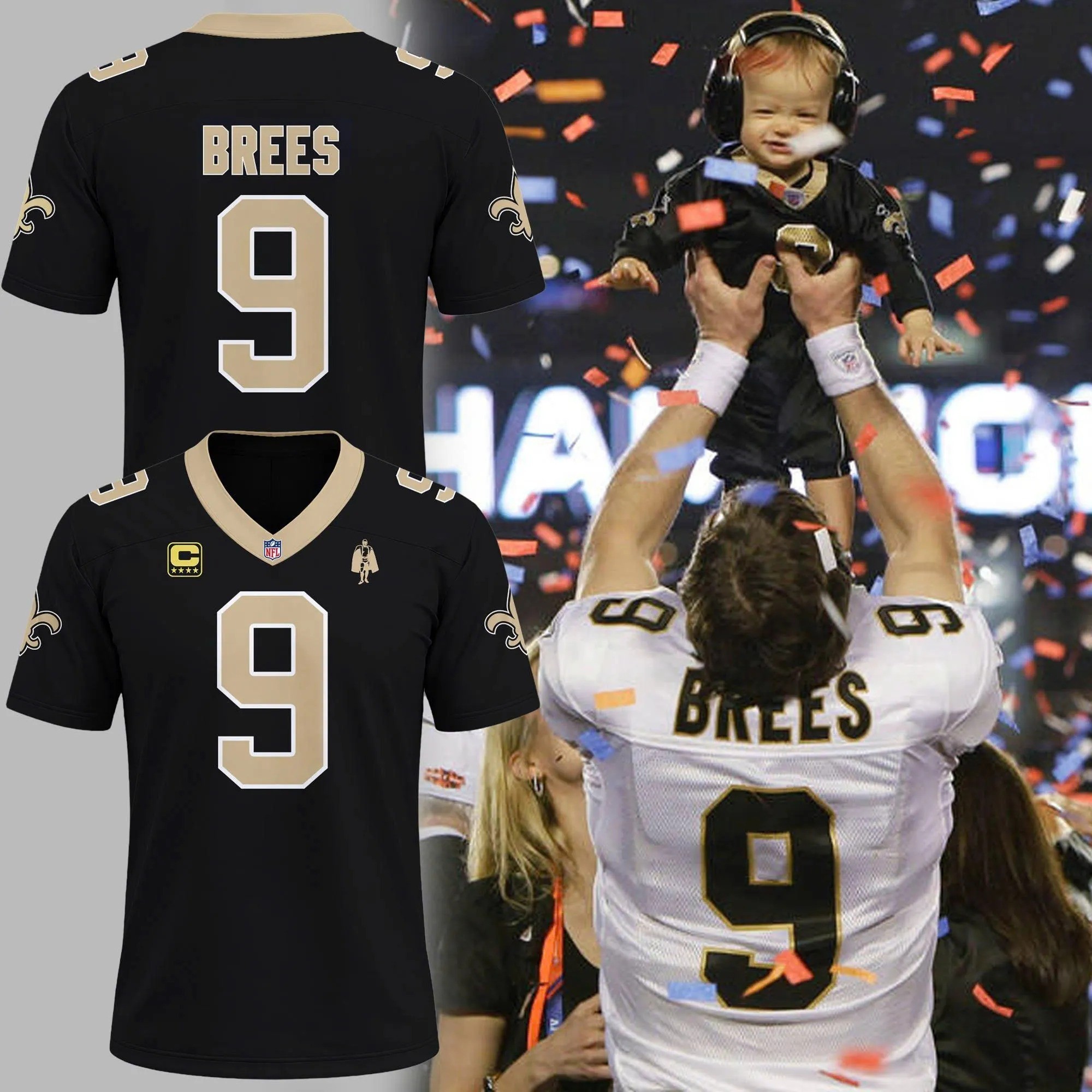 Musemora - Unisex New Orleans Saints Jersey Shirt - Game Day Football