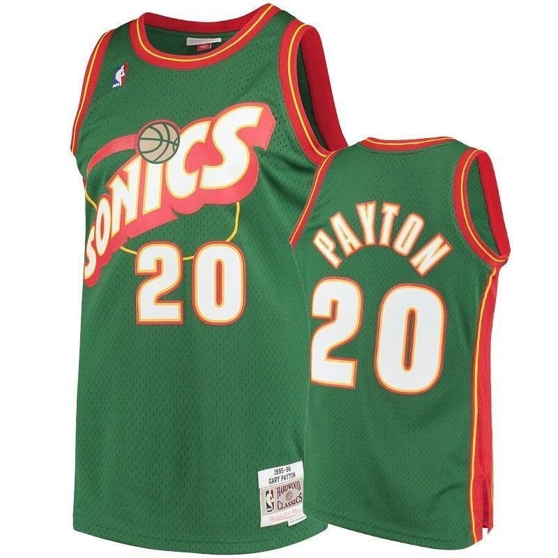 Men's Seattle Supersonics Gary Payton #20 Green Hardwood Classics Jersey