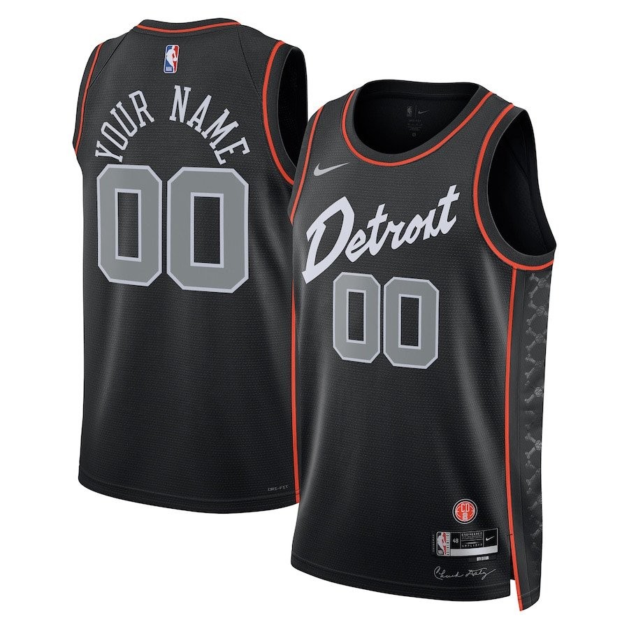 Detroit Pistons 2023/24 Swingman Jersey Customized City Edition Black Unisex