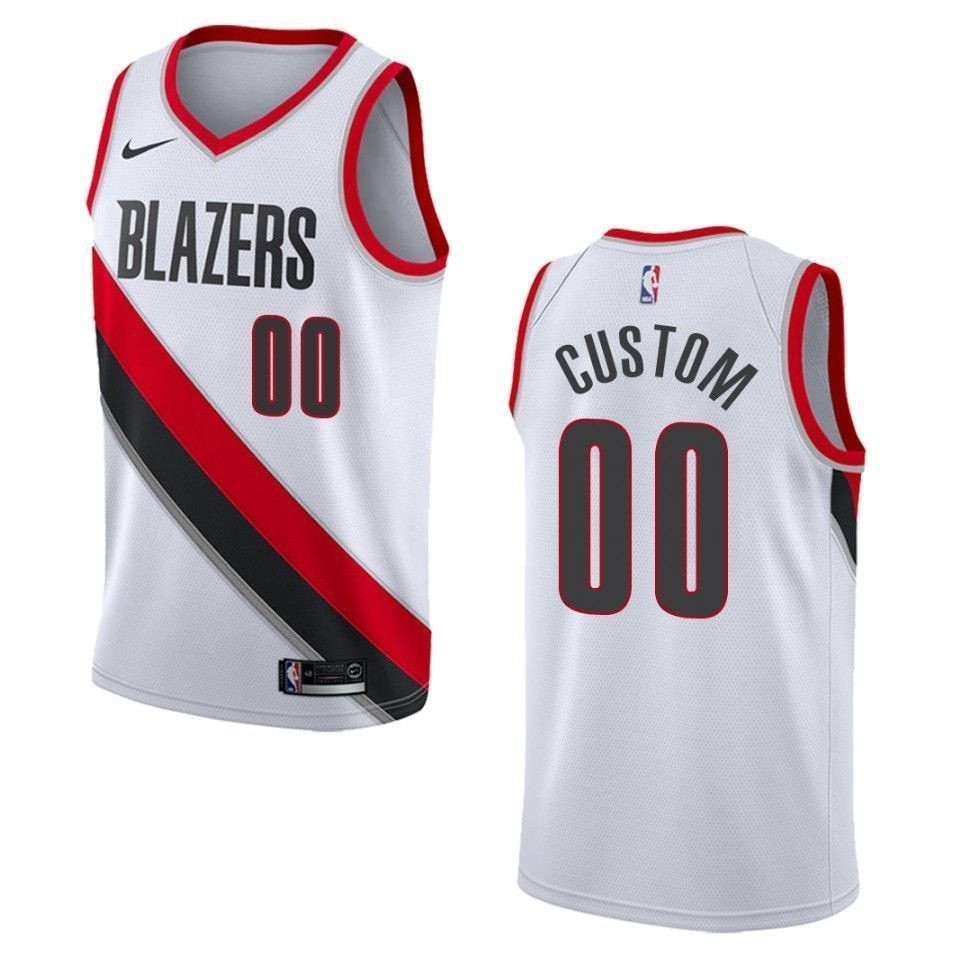 Men's Portland Trail Blazers 00 Custom Association Swingman Jersey White