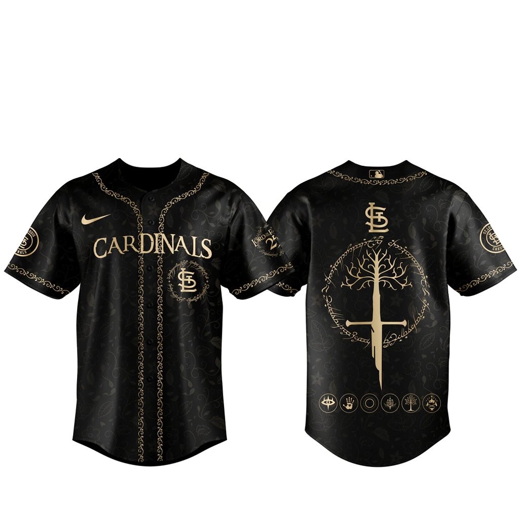 St. Louis Cardinals The Lord of The Rings 2026 Night Black Baseball Jersey