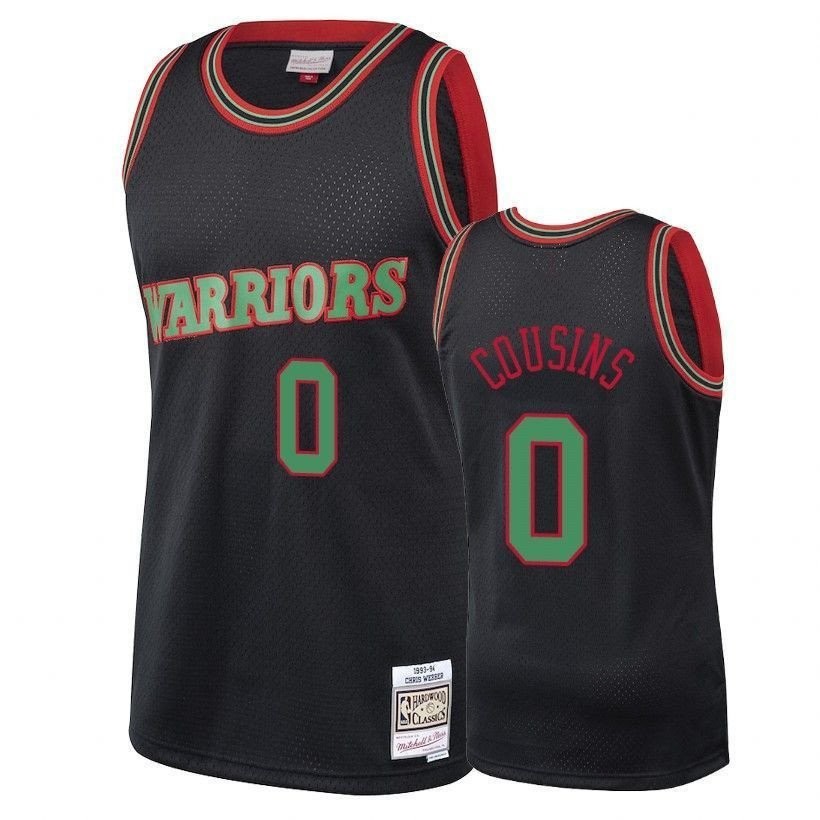 Men's Warriors Demarcus Cousins #0 Black Christmas Classic Jersey