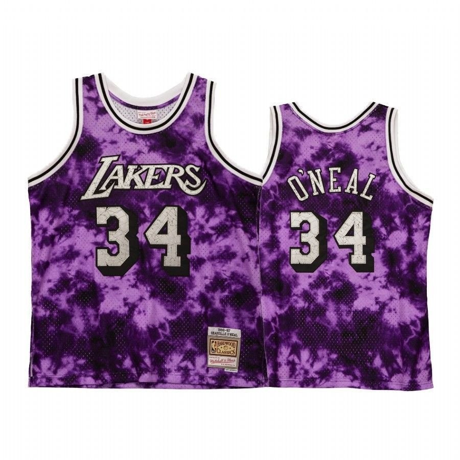 Men's Shaquille O'neal 34 Los Angeles Lakers Galaxy Jersey Purple