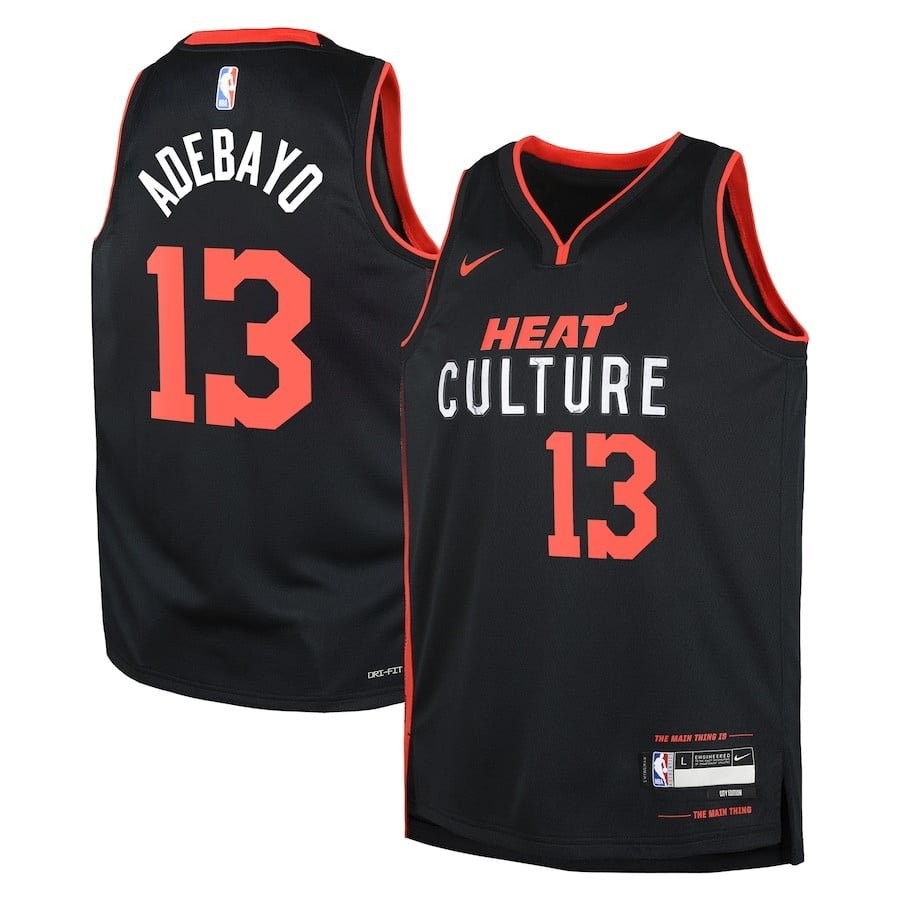 Bam Adebayo 13 Miami Heat 2023/24 City Edition Swingman Youth Jersey Black