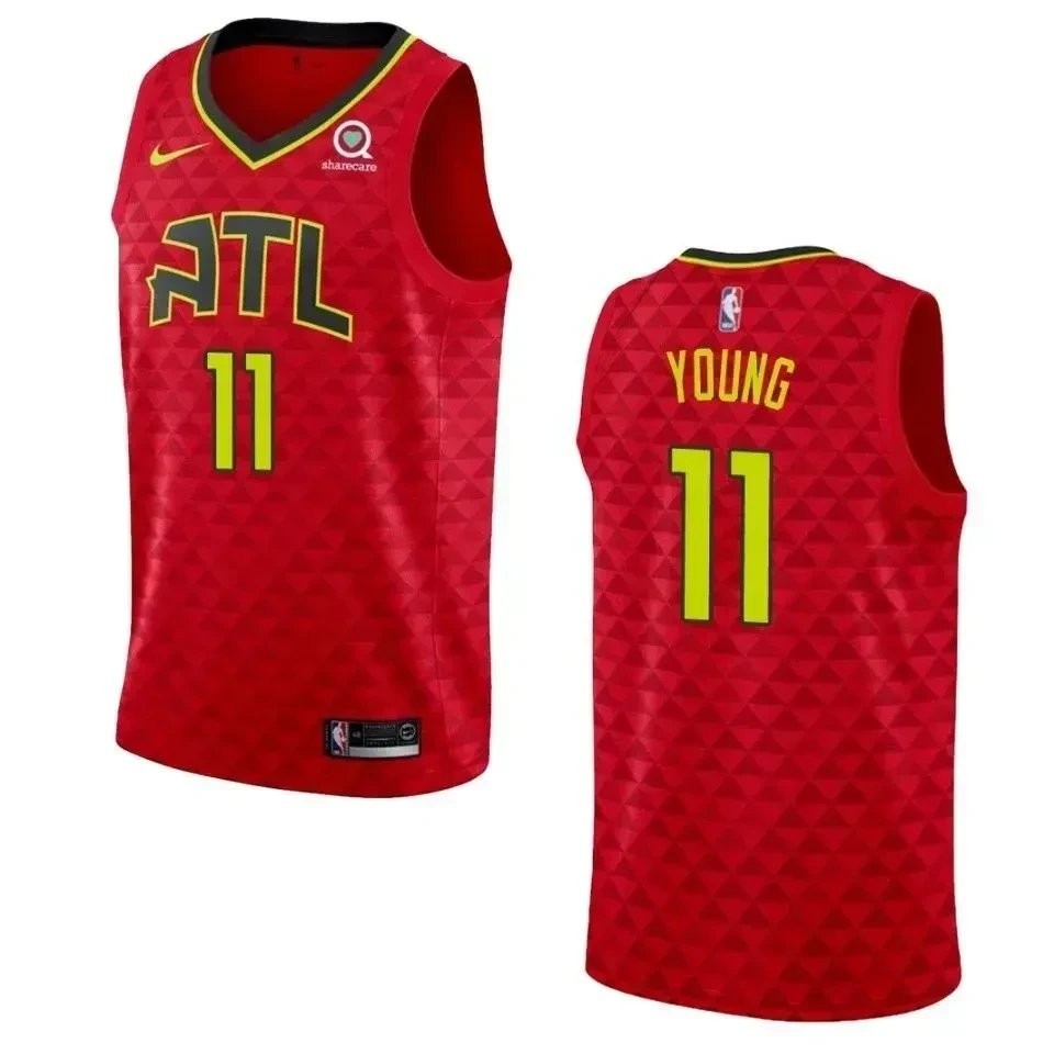 Men's Atlanta Hawks 11 Trae Young Statement Swingman Jersey - Red