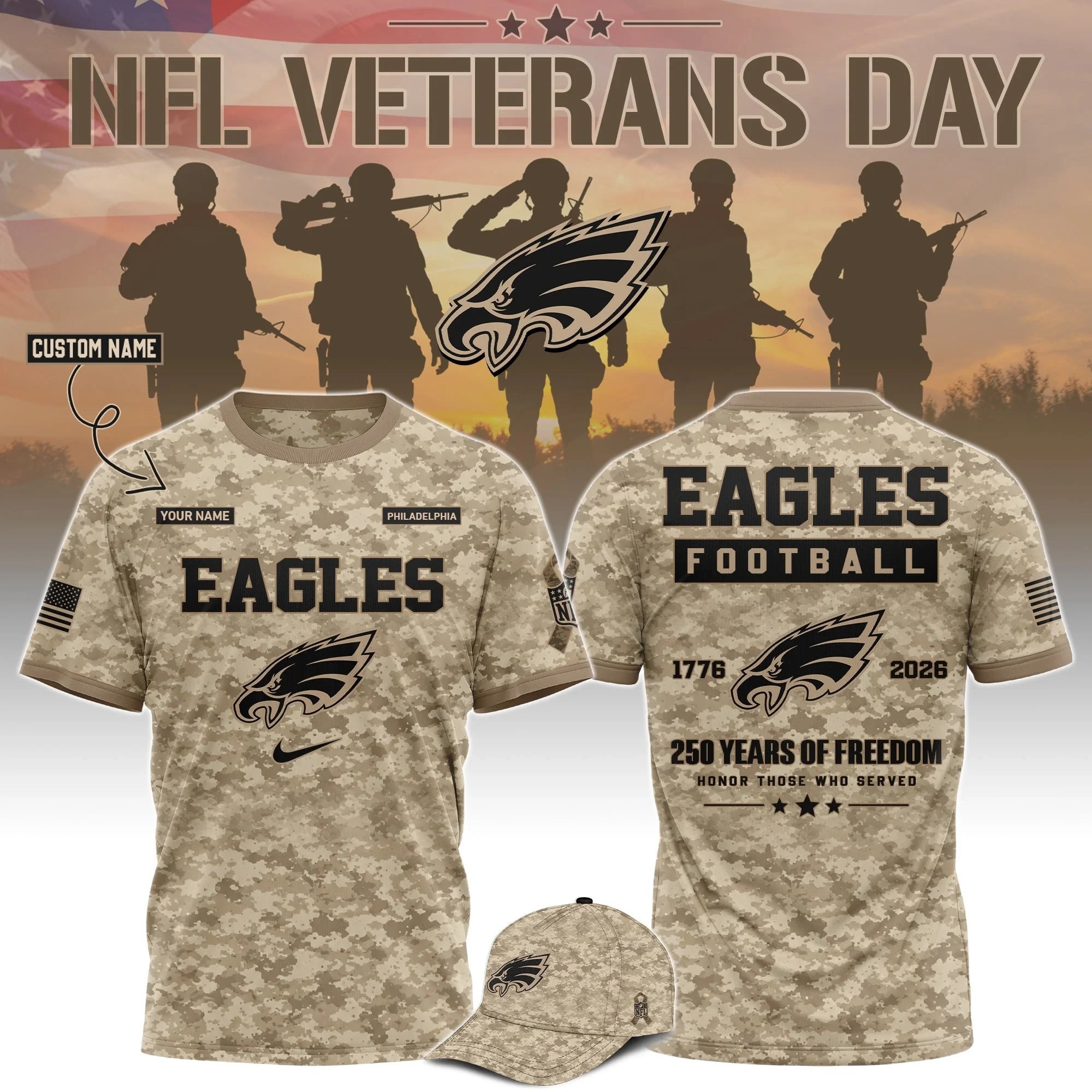 Musemora - Unisex Philadelphia Eagles T-Shirt - Fan Gear