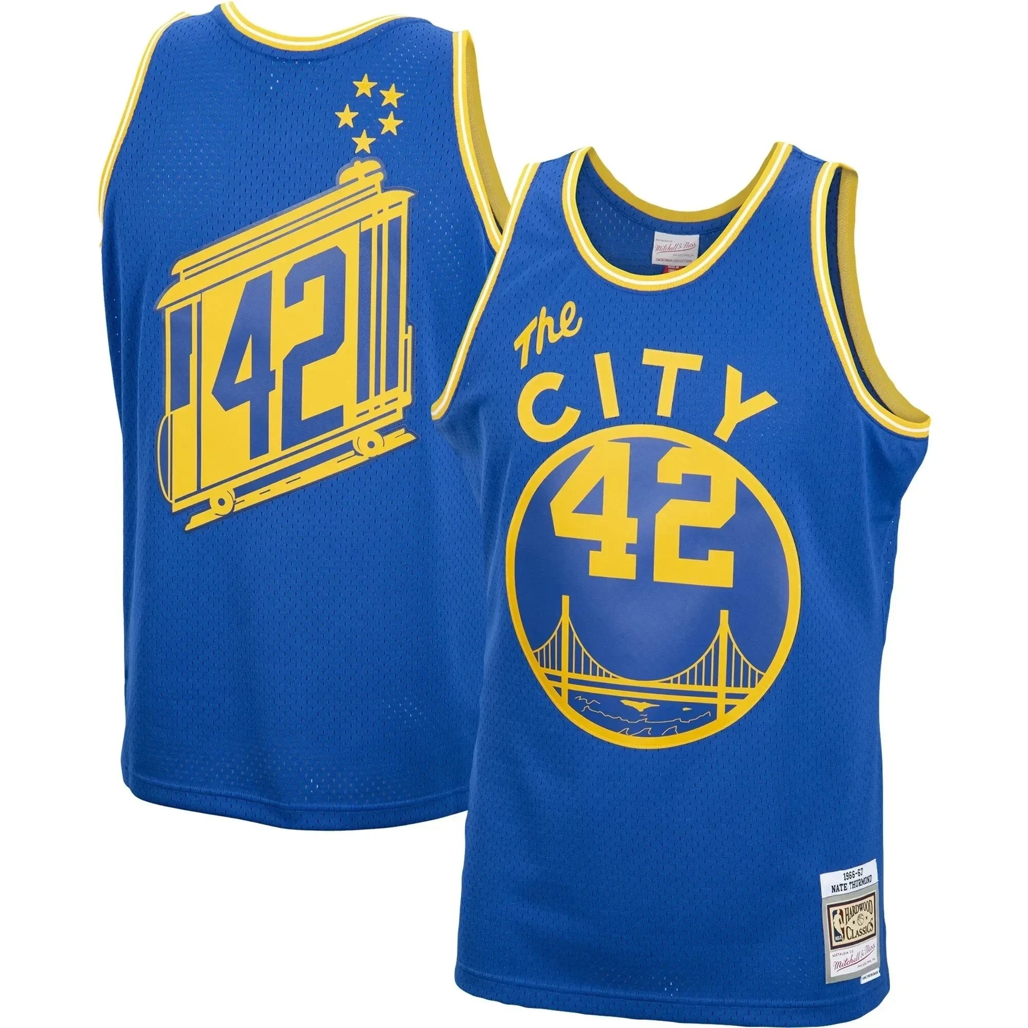 Nate Thurmond Golden State Warriors Mitchell Ness 1966-67 Hardwood Classics Swingman Jersey - Royal