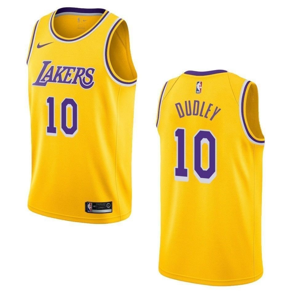 Men's Los Angeles Lakers 10 Jared Dudley Icon Swingman Jersey Gold
