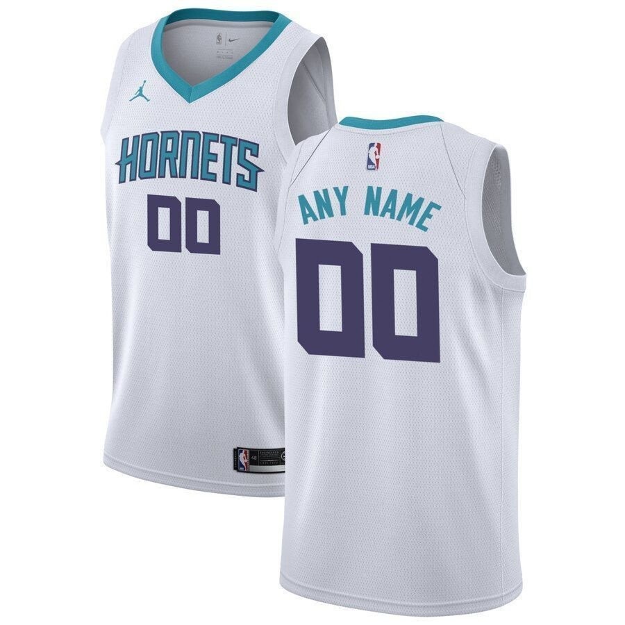 Charlotte Hornets Custom Swingman Jersey White Association Edition Unisex