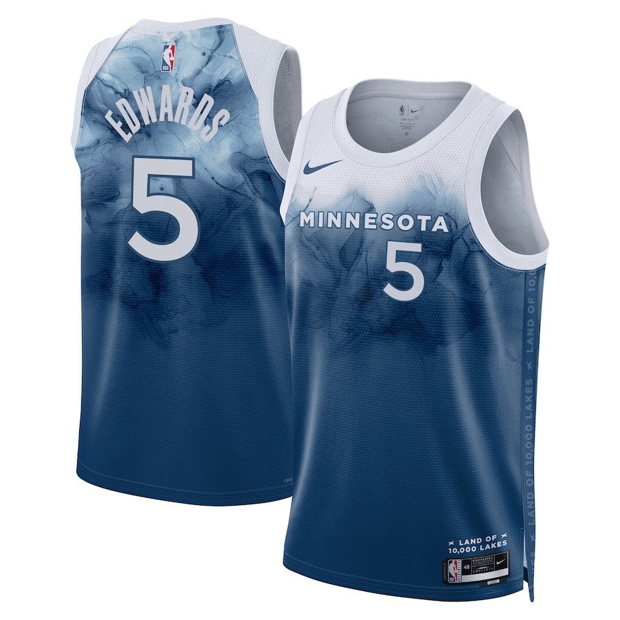 Anthony Edwards 5 Minnesota Timberwolves 2023/24 City Edition Swingman Jersey Blue Multicolor