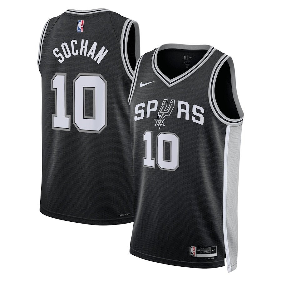 Jeremy Sochan 10 San Antonio Spurs Unisex Swingman Jersey Icon Edition Black