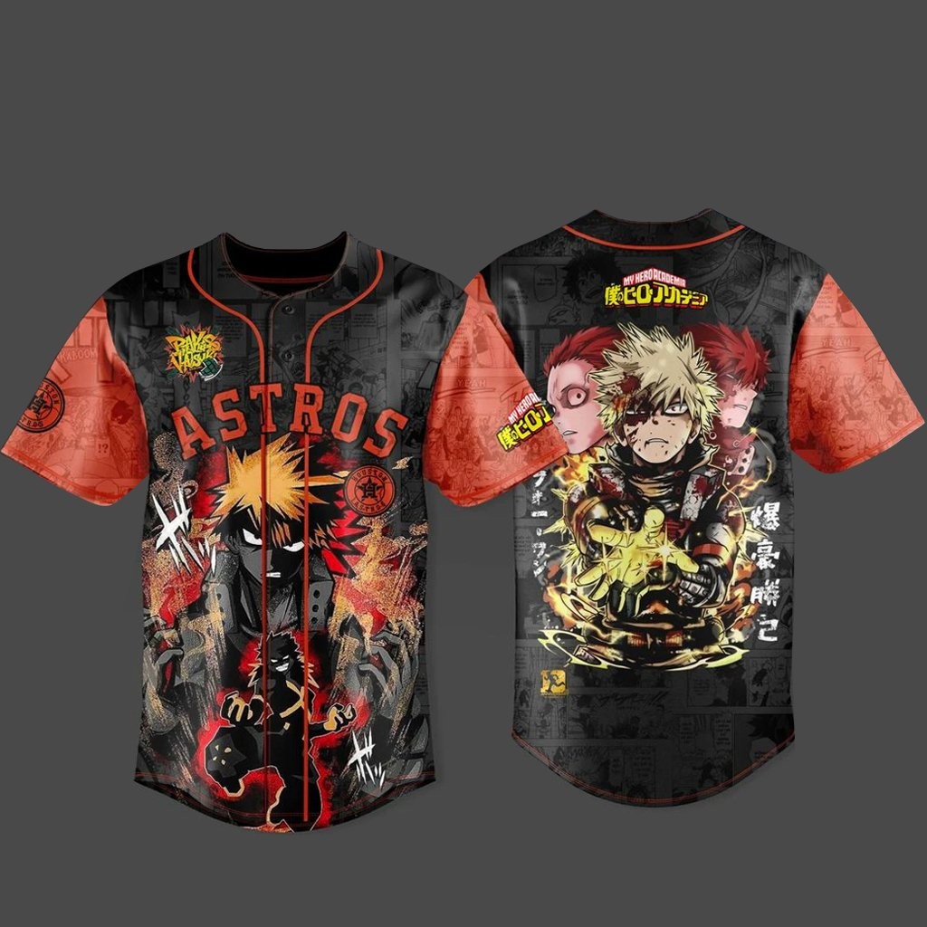 Houston Astros x My Hero Academia U.S. Tour 2026 Bakugo Baseball Jersey