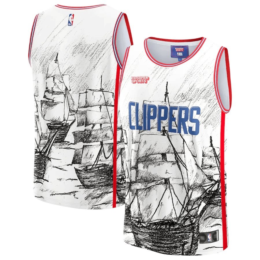 LA Clippers NBA & KidSuper Studios Unisex Hometown Jersey - Gray
