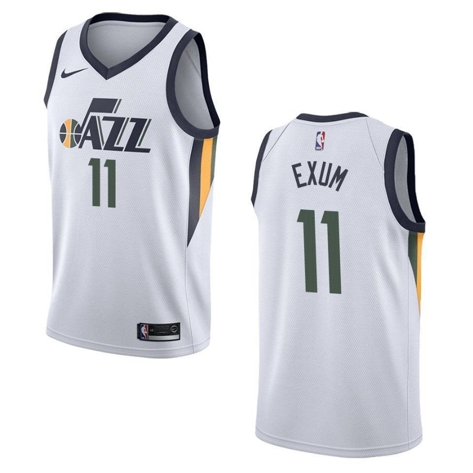 Men's Utah Jazz 11 Dante Exum Association Swingman Jersey White
