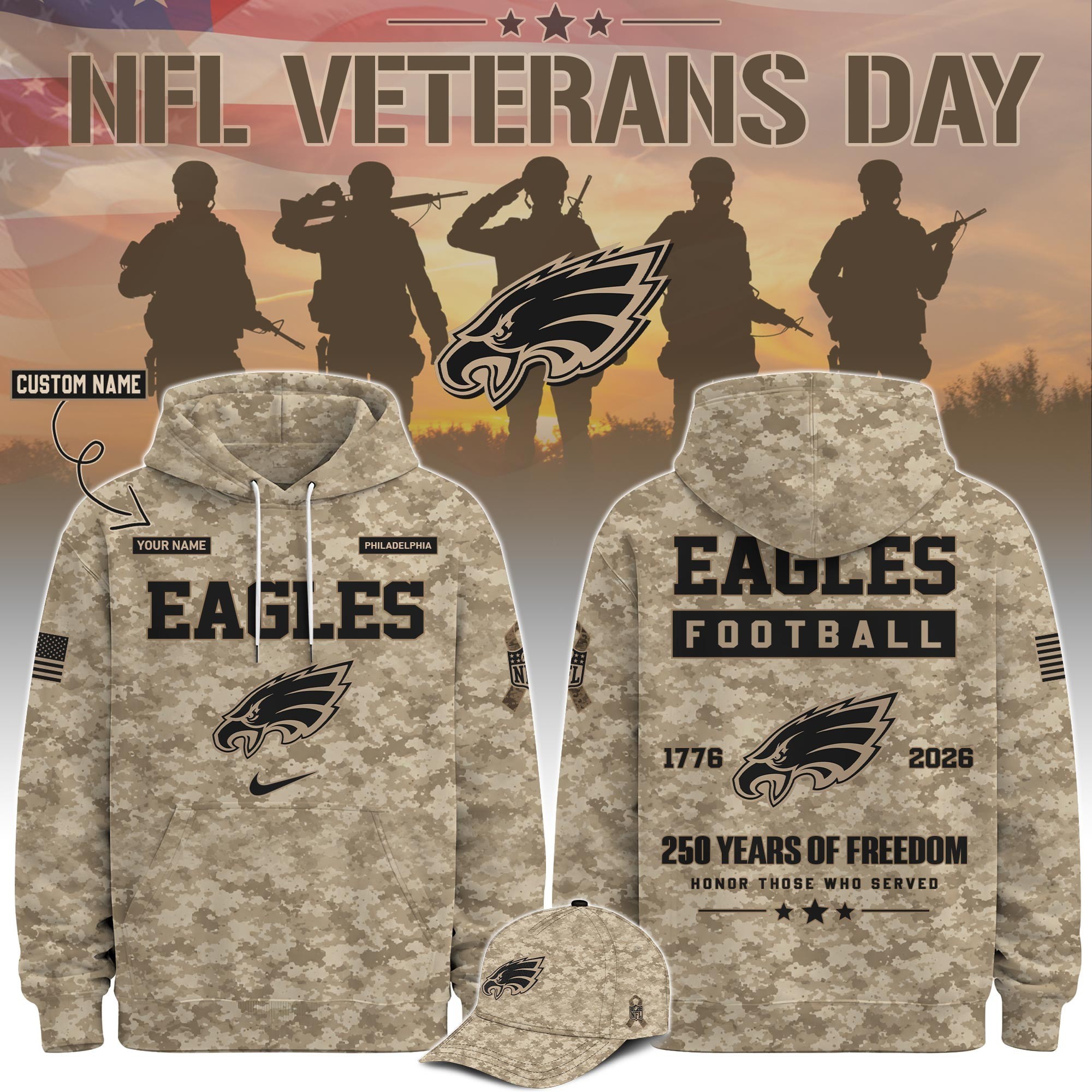 Musemora - Men's Philadelphia Eagles Hoodie - Football