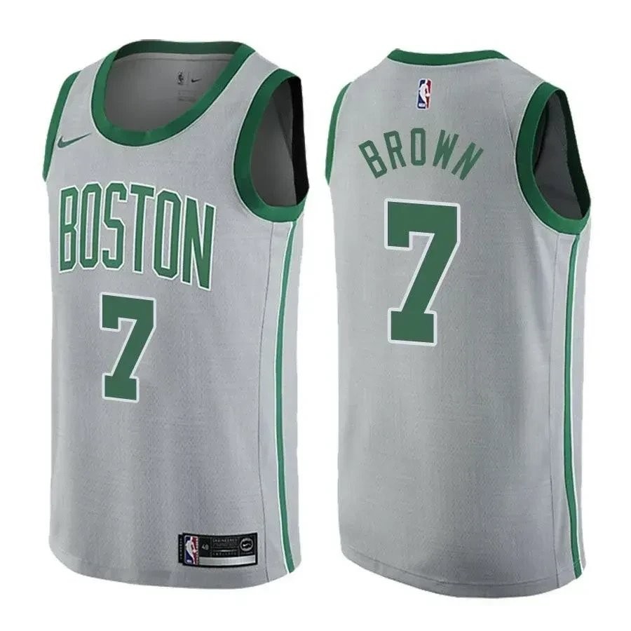 Jaylen Brown #7 Boston Celtics City Edition Gray NBA Jersey Unisex Adult Sizes S-3XL