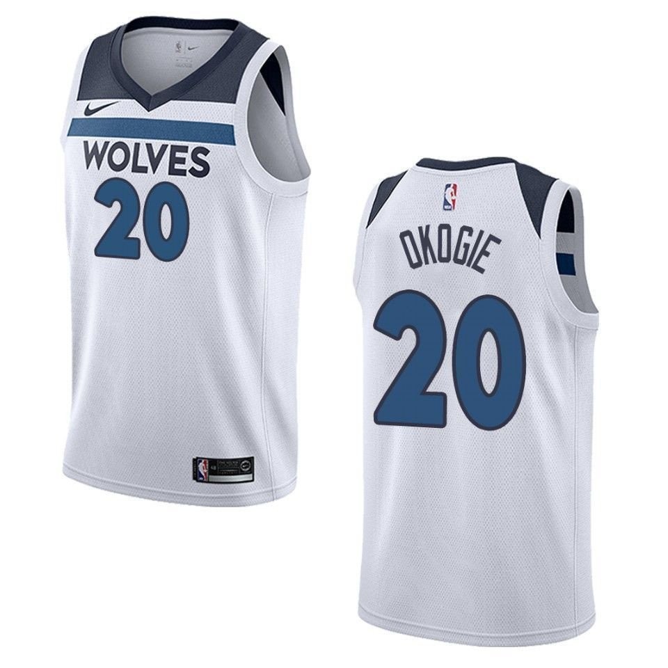 Men's Minnesota Timberwolves Josh Okogie #20 Association Swingman Jersey White