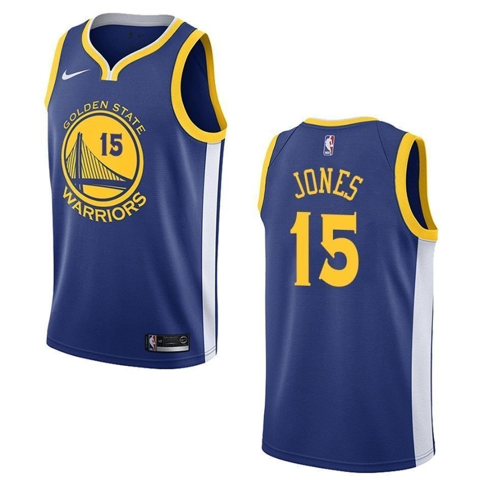 Men's Golden State Warriors 15 Damian Jones Icon Swingman Jersey - Blue
