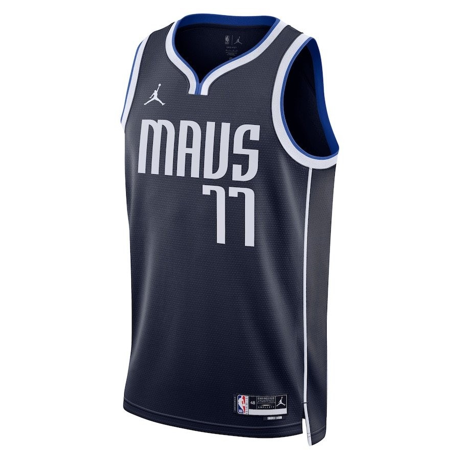 Luka Doncic 77 Dallas Mavericks Unisex Swingman Jersey Statement Edition Navy - Image 2