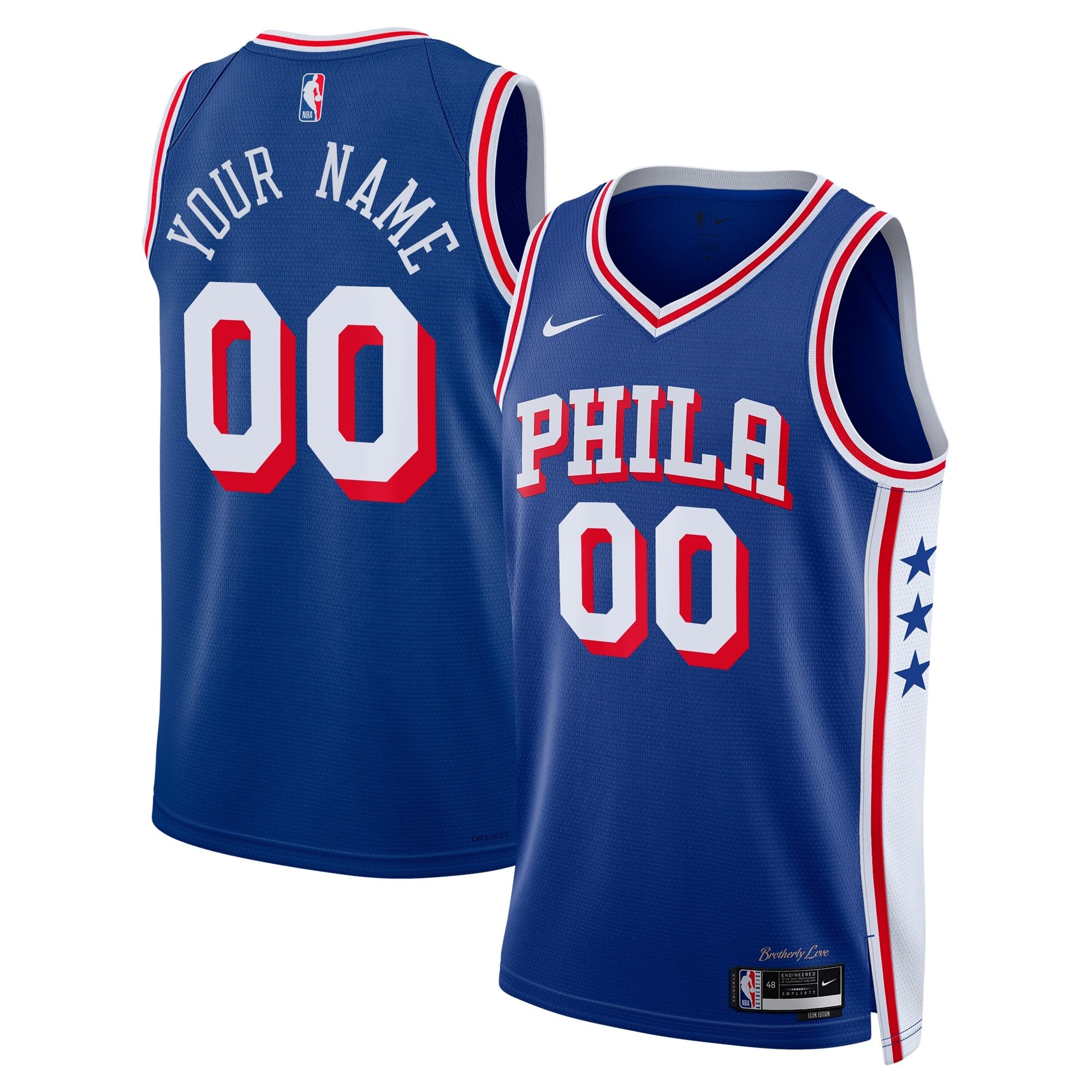 Philadelphia 76ers Icon Swingman Custom Jersey Youth Multicolor