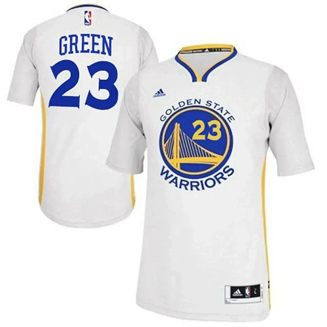 Men's Draymond Green Golden State Warriors #23 2014-15 Swingman White Jersey with Sleeves