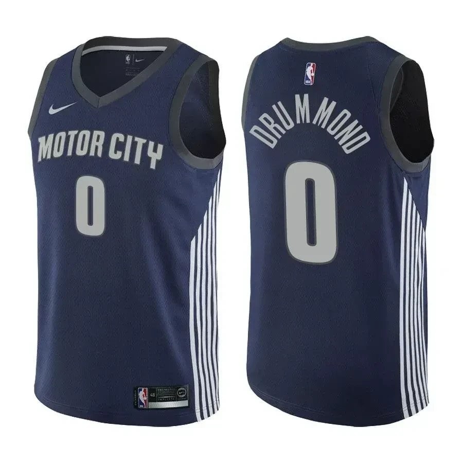 Andre Drummond 0 Detroit Pistons City Edition Navy Basketball Jersey Unisex