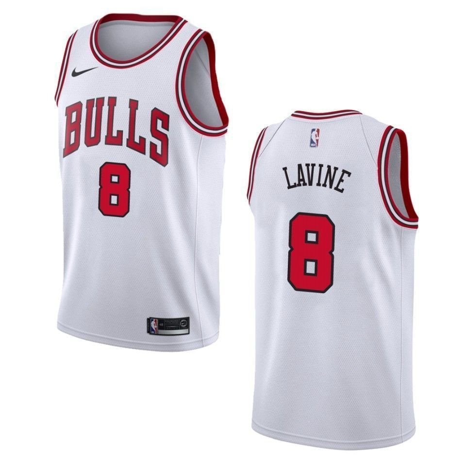 Men's Chicago Bulls Zach LaVine #8 Association Swingman Jersey White