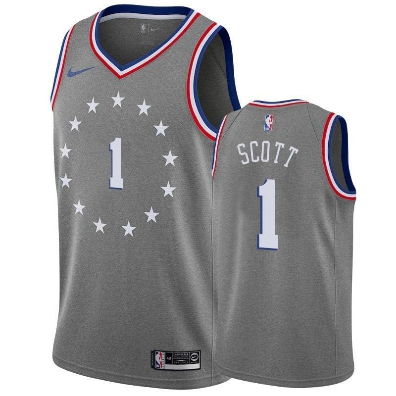 Men's Mike Scott Philadelphia 76ers City Gray Jersey S-3XL Polyester