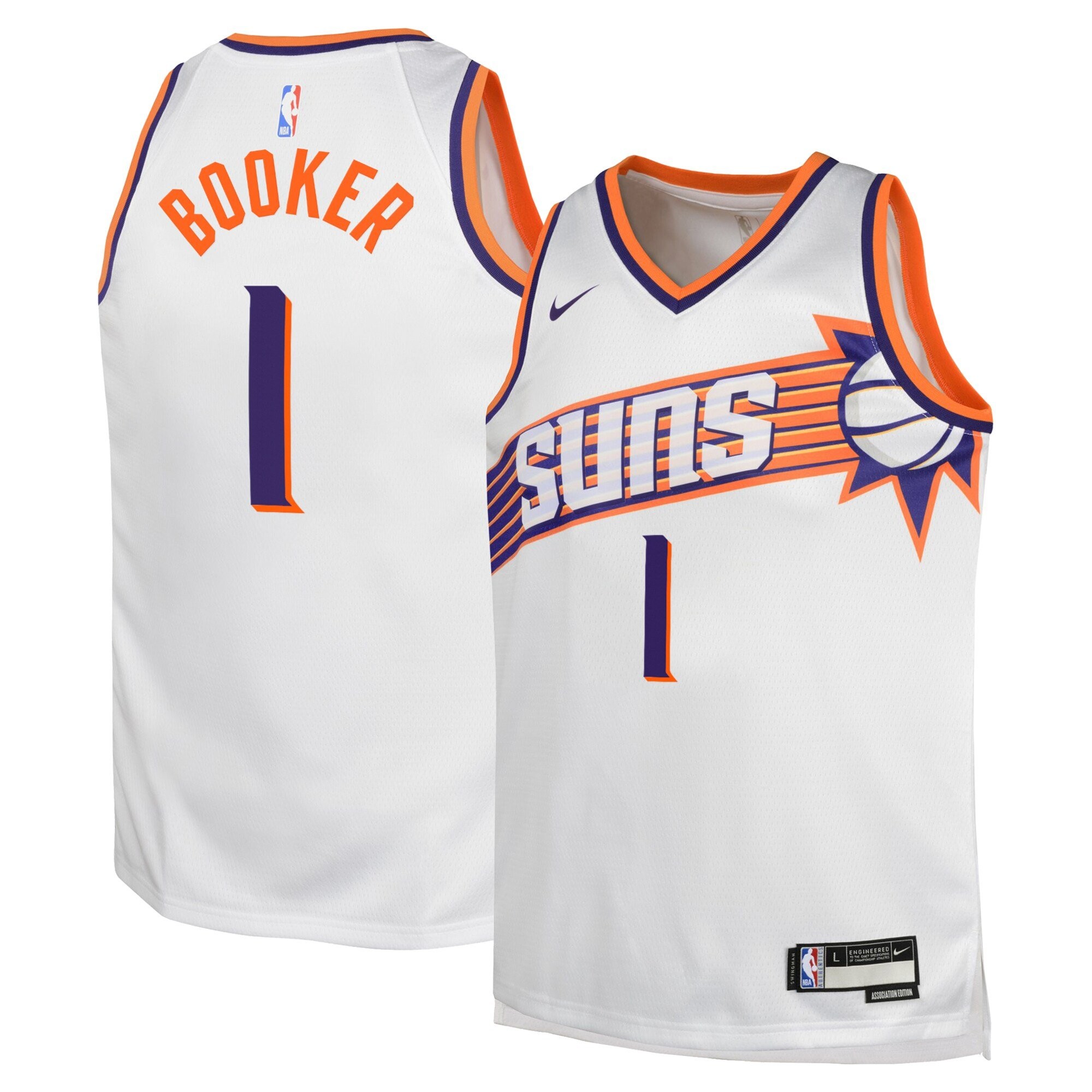 Phoenix Suns Devin Booker Association Edition Swingman Jersey White Youth