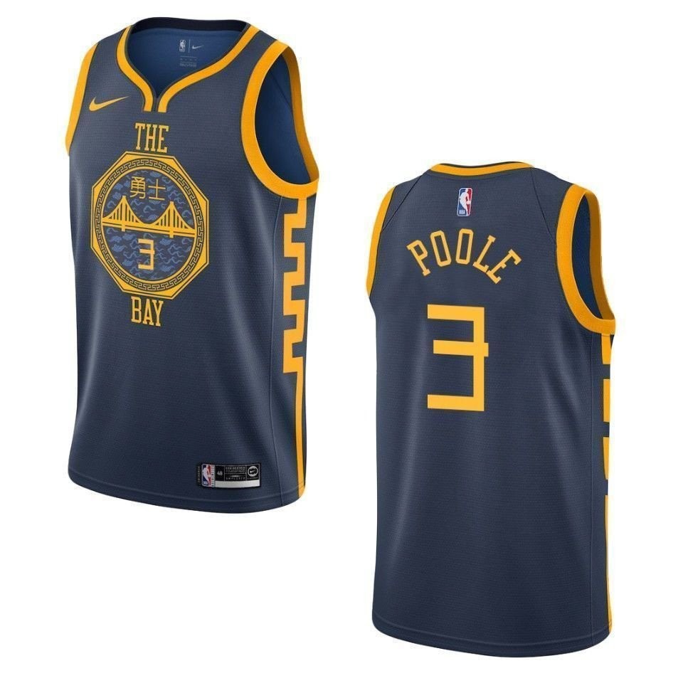 Men's Golden State Warriors Jordan Poole City Swingman Jersey Navy - 100% Polyester